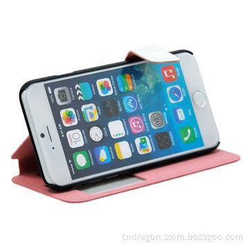 Slim case with smart view for iPhone 6, texture clasp, built-in stand